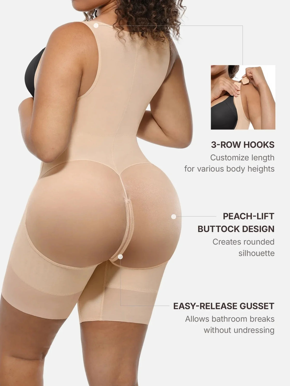 V-Shaped Faja Tummy Control Butt Lift Bodysuit