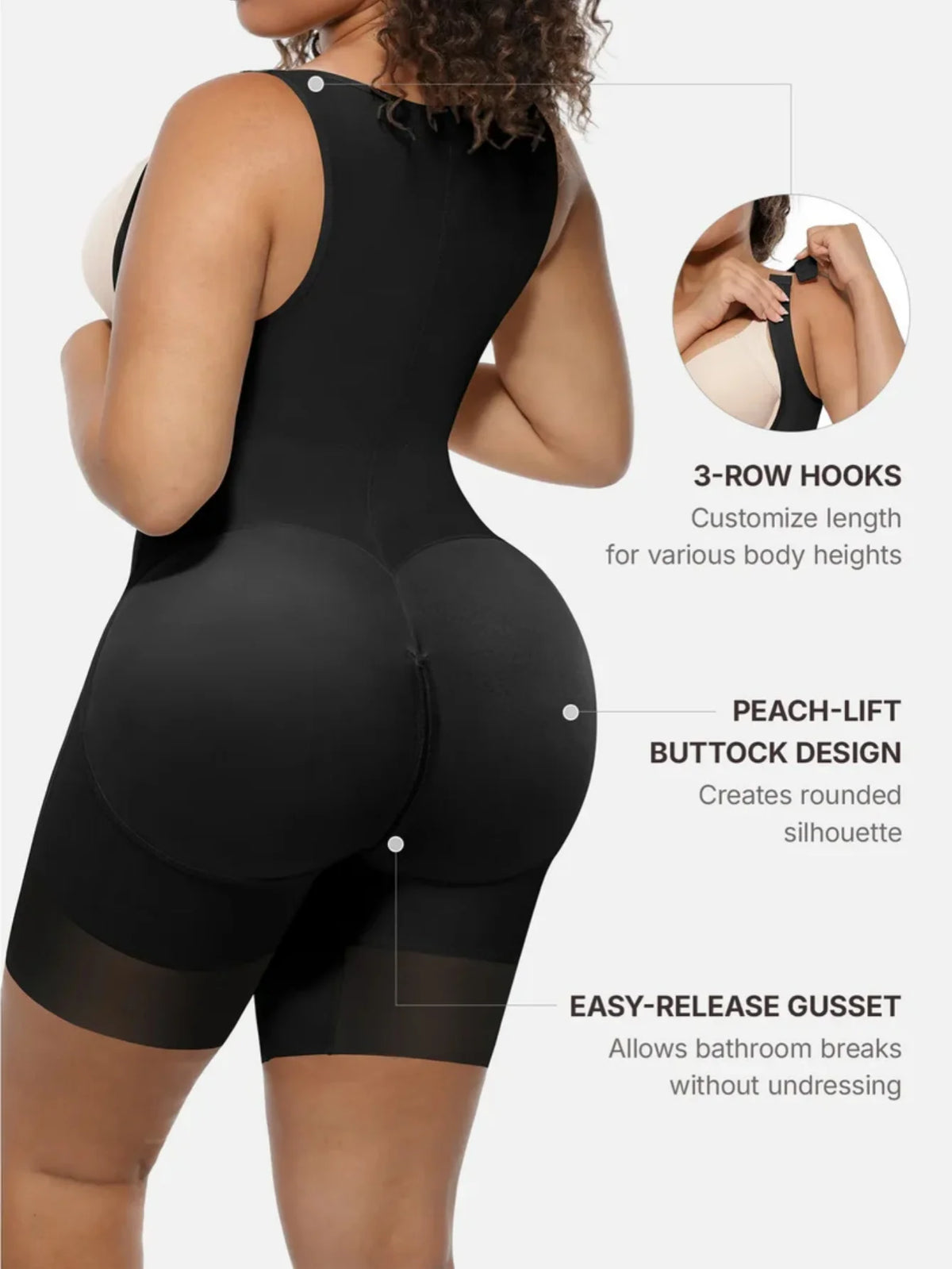 V-Shaped Faja Tummy Control Butt Lift Bodysuit